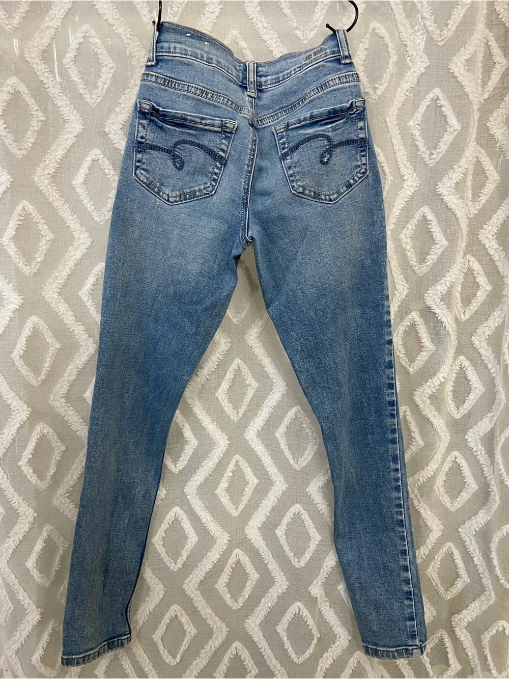 Justice Light Blue Jegging Jeans with Subtle Distressing Mid Rise